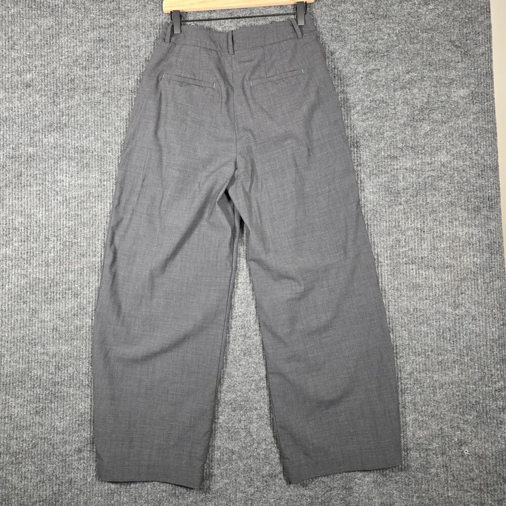 & Other Stories Gray Wide Leg Trousers High Waist Pleated US 8 - Picture 3 of 5